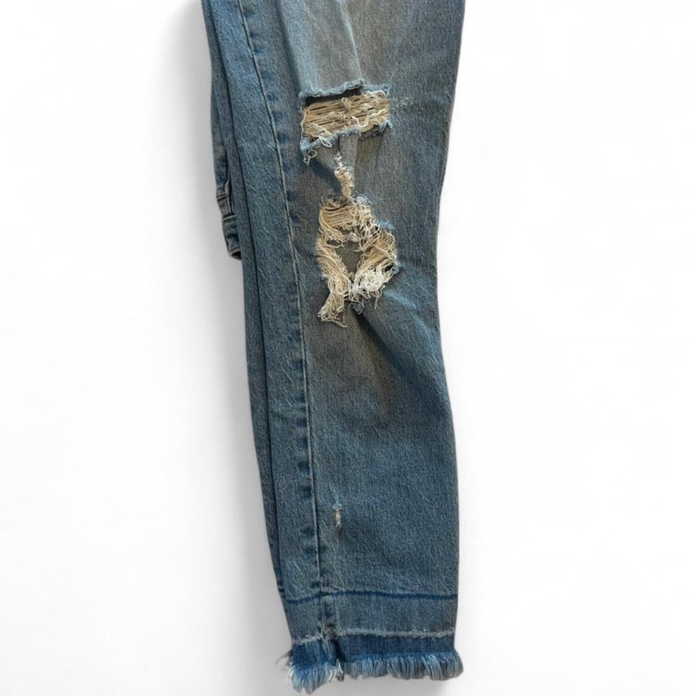 Abercrombie High Rise Mom Jean Fringe Hem - Picture 3 of 4